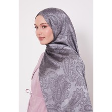 Lêvi D'or Koyu Gri Etnik Desen İtalyan Jakar Şal