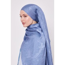 Indigo Etnik Desen Italyan Jakar Şal