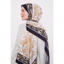 Siyah-Gri Varak Desen Love Şal