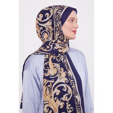 Lacivert Varak Desen Love Şal