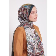 Lêvi D'or Zümrüt Yeşili Karışık Desenal Hint İpeği Şal