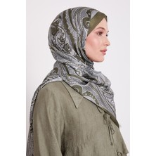 Çimen Yeşili Sarmal Hint Ipeği Şal