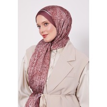 Vişne Baskılı Hint Ipeği Şal