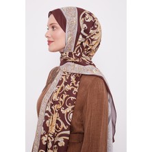 Kahve Varak Desen Love Şal