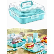 6 Kişilik Piknik Seti - Çantalı Piknik Seti 25 Parça Piknik Organizer Kamp Magic Piknik Seti