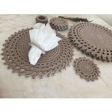 El Örgüsü 6 Kişilik Polyester Makrome Supla Takımı