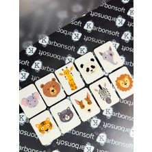 Zeka Kartları Eşleştirme Oyunu Sevimli Hayvan Hafıza Kartı Ahşap Eğitici Puzzle Oyuncak (5,5x7,5 Cm)