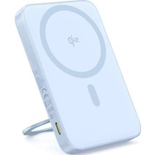 Baseus Picogo Qi2 Döndürülebilir Standlı Manyetik Slim Powerbank 5.000 Mah 20W - Mavi