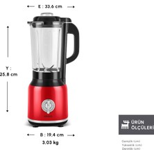 Karaca Vintage Craft Smoothie Blender Red 600 W
