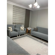 Düz Desen Jakarlı 3311 Koltuk Örtüsü.lastikli Kanepe Çekyat Örtüsü.koltuk Kılıfı Takımı. Gri