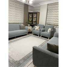 Düz Desen Jakarlı 3311 Koltuk Örtüsü.lastikli Kanepe Çekyat Örtüsü.koltuk Kılıfı Takımı. Gri
