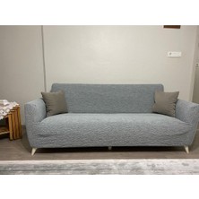 Düz Desen Jakarlı 3311 Koltuk Örtüsü.lastikli Kanepe Çekyat Örtüsü.koltuk Kılıfı Takımı. Gri