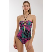 Ayyıldız 5201 Yeşil Pembe Straplez Mayo