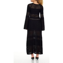 F21 Triko File Midi Elbise