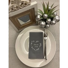 Kidspartim Gümüş Yaldızlı Gri Bir Ömür El Ele Peçete 16 Adet