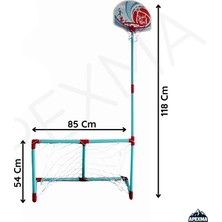 Oyuncak Portatif Kale-Pota Oyun Seti - Futbol Kalesi Basket Potası 2'li Oyun Seti