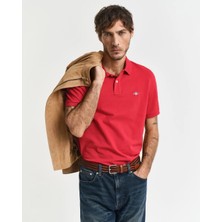 Gant Polo Yaka Regular T-Shirt Erkek Kırmızı Pamuk Kısa Kollu Günlük Spor Tarzında