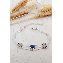 Sümer Telkari Midyat Hasırı Lapis Taşlı Anadolu Motifli Gümüş Bileklik 4792