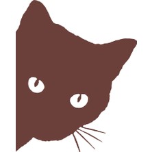 Kedi Sticker 17X17 cm Kahverengi