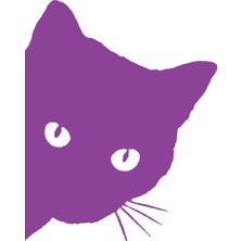 Kedi Sticker 17X17 cm Mor