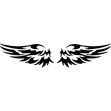 Çift Kanat Oto Logo Sticker  17X17 cm Siyah