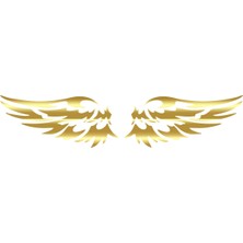 Çift Kanat Oto Logo Sticker  17X17 cm Gold