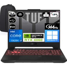 Asus Tuf Gaming F15 FX507VV-LP243 I7-13620H 16 GB Ram 512 GB SSD Windows 11 Pro RTX4060 15.6" Fhd Taşınabilir Bilgisayar + Elektropasaj Çanta