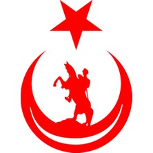 Ay Yıldız Içinde Atatürk Silüeti STICKER17X17 cm Kırmızı