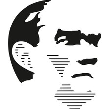 Atatürk Silüet STICKER17X17 cm Siyah
