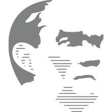 Atatürk Silüet STICKER17X17 cm Gri
