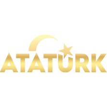 Atatürk Yazısı ve Ayyıldız STICKER17X17 cm Gold