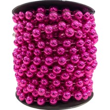 Elegantshop Sıralı Yuvarlak Deliksiz Plastik İnci 8 mm 9 Metre