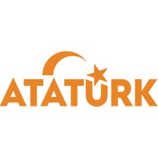 Atatürk Yazısı ve Ayyıldız STICKER17X17 cm Turuncu