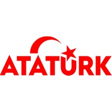 Atatürk Yazısı ve Ayyıldız STICKER17X17 cm Kırmızı