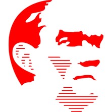 Atatürk Silüet STICKER17X17 cm Kırmızı