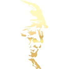 Atatürk Silüet STICKER17X17 cm Gold