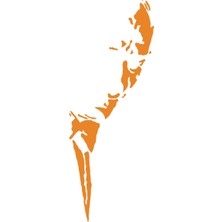 Atatürk Silüet STICKER17X17 cm Turuncu