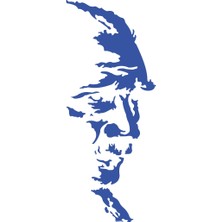 Atatürk Silüet STICKER17X17 cm Mavi