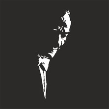 Atatürk Silüet STICKER17X17 cm Beyaz