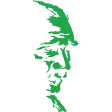 Atatürk Silüet STICKER17X17 cm Yeşil