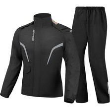 Scoyco RC10 Siyah Yağmurluk Takım Yansıtıcı Özellikli 4XL Su Geçirmez Kış Mevsimi İçin