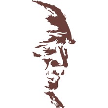 Atatürk Silüet STICKER17X17 cm Kahverengi