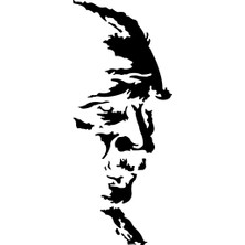Atatürk Silüet STICKER17X17 cm Siyah