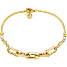 Halkalı Italyan Toplu 14 Ayar Altın Bileklik