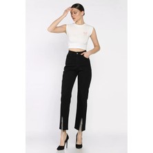 Paça Yırtmaçlı Likralı Kadın Jean Kot Pantolon P-00010997