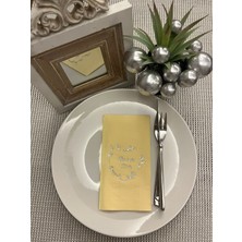 Kidspartim Gümüş Yaldızlı Sarı Bir Ömür El Ele Peçete 16 Adet