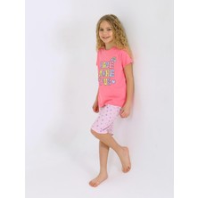 Kız Çocuk Kısa Kollu Kapri %100 Pamuklu Pijama Takımı More Fun