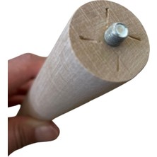 Hamadex 38 cm Ham Ahşap Konik Ayak Seti (4 Adet) | Masa, Sandalye, Sehpa ve Mobilya Ayağı | Montaj Aparatları Dahil