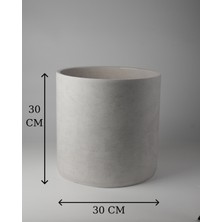 Dekoratif Beton Saksı 30 cm - Deliksiz - 20L