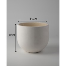 Dekoratif Beton Saksı - Orta Boy Yuvalak - 15X14CM 2l